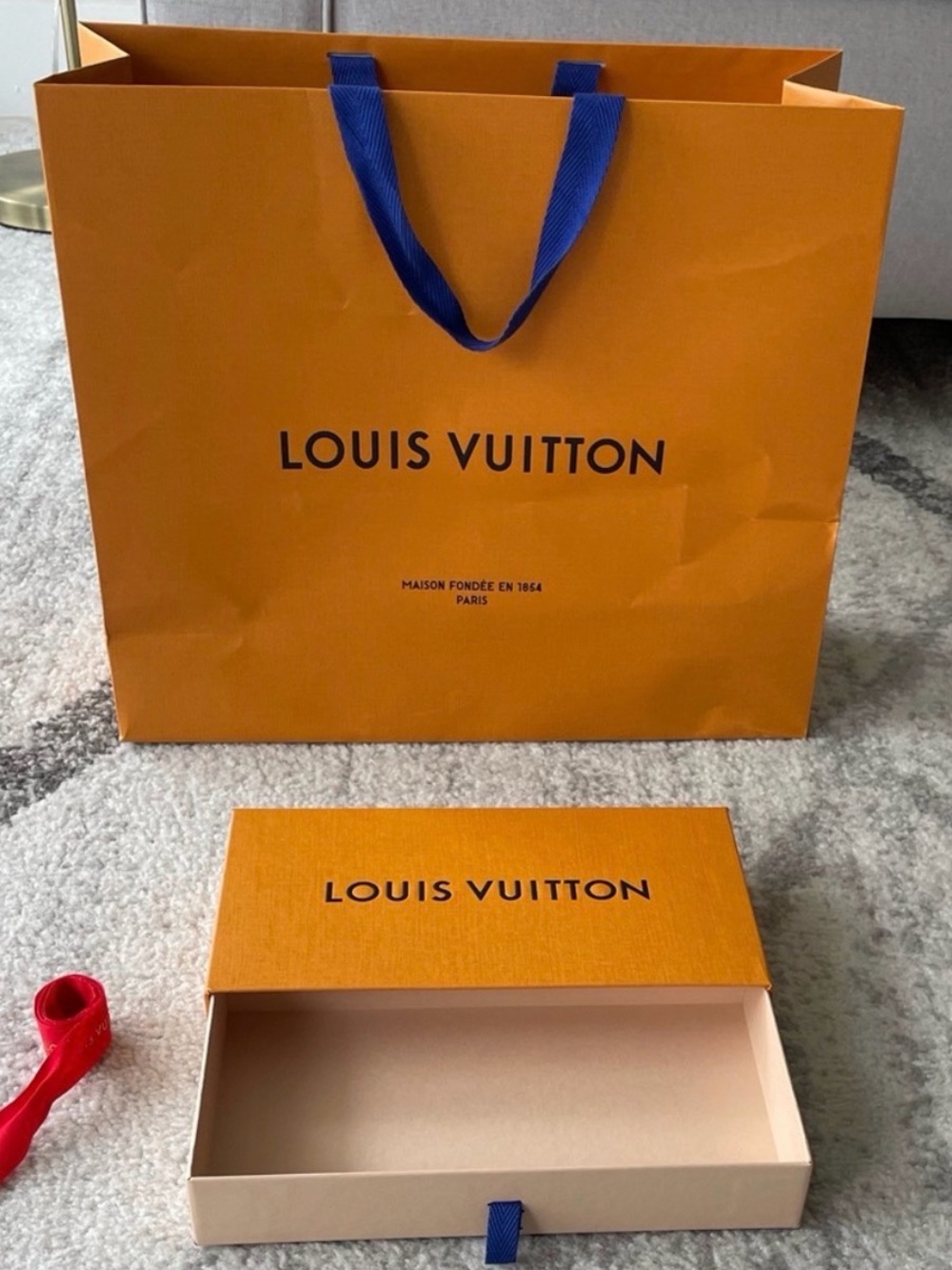 Authentic Louis Vuitton Storage Bag, Ribbon and Box